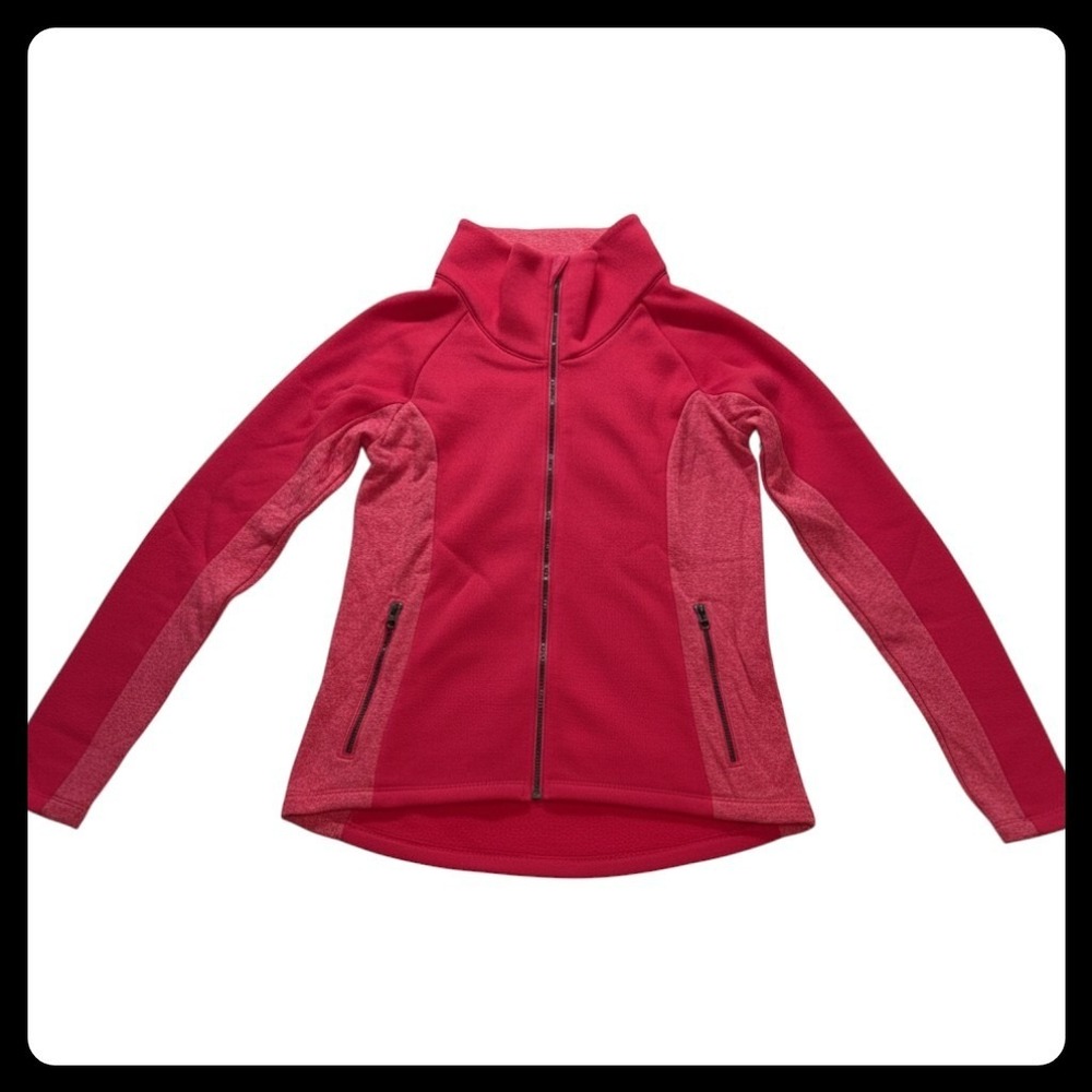 Columbia Full Zip Fleece Jacket Womens Medium Pink Full Zip Mock Neck Activewear